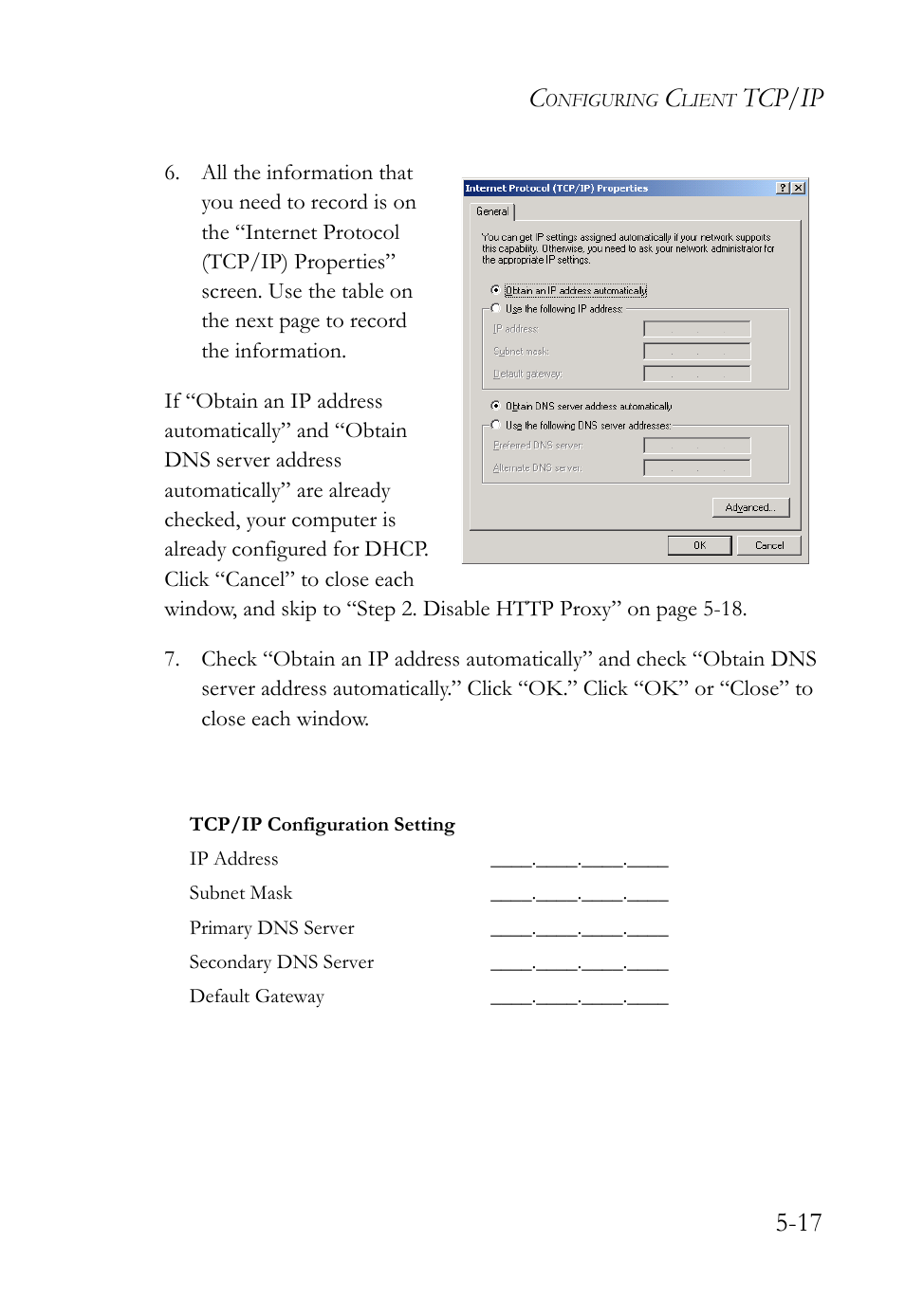 Tcp/ip 5-17 | SMC Networks SMC Barricade SMC7004VBR User Manual | Page 81 / 122