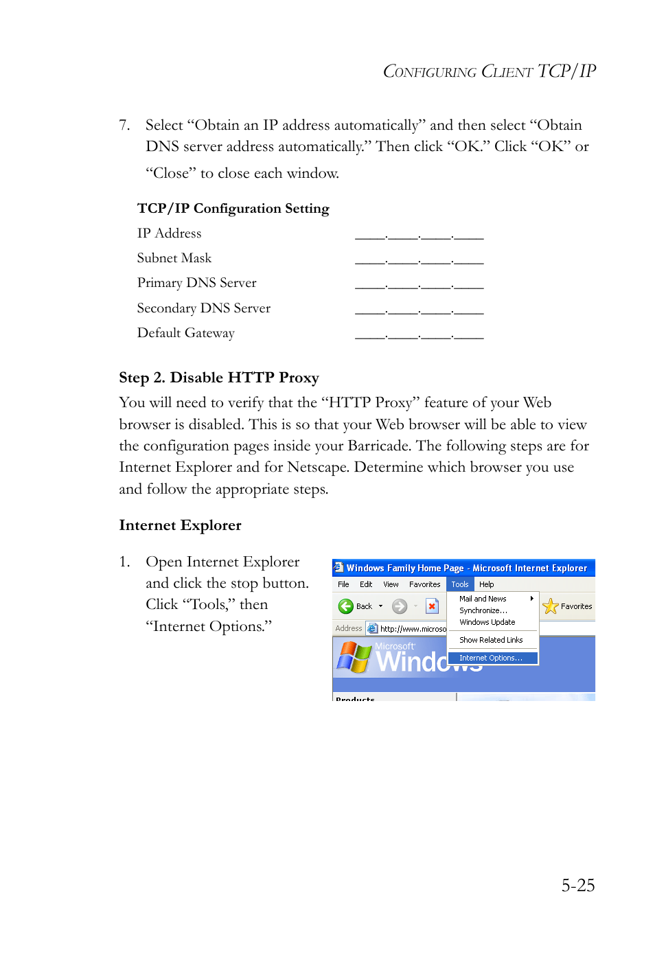 Tcp/ip 5-25 | SMC Networks SMC Barricade SMC7004VBR User Manual | Page 89 / 122