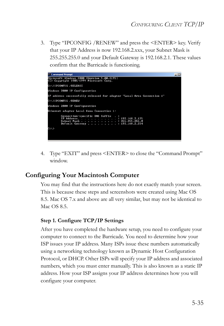 Configuring your macintosh computer | SMC Networks SMC Barricade SMC7004VBR User Manual | Page 99 / 122