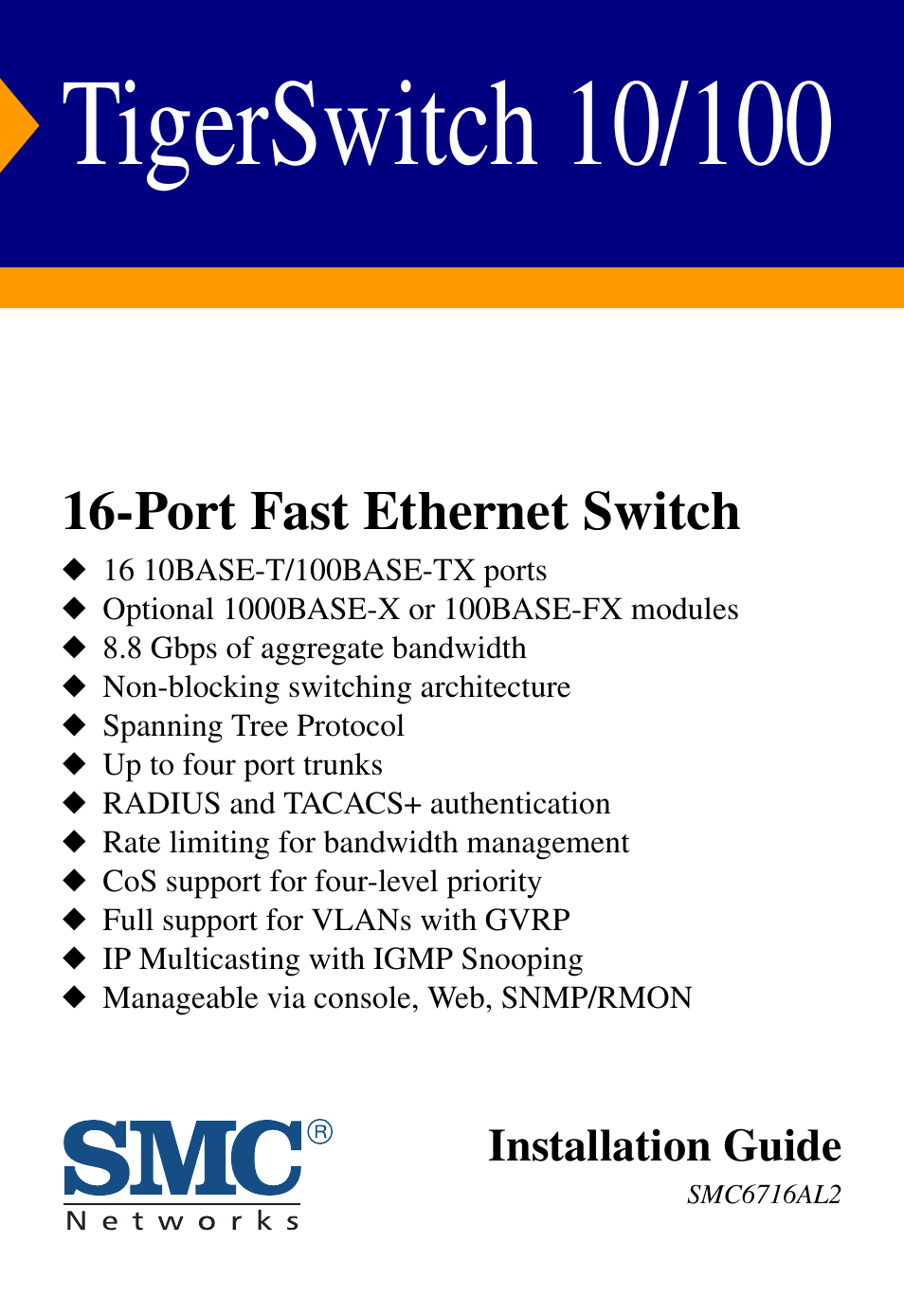 SMC Networks 10/100 User Manual | 86 pages