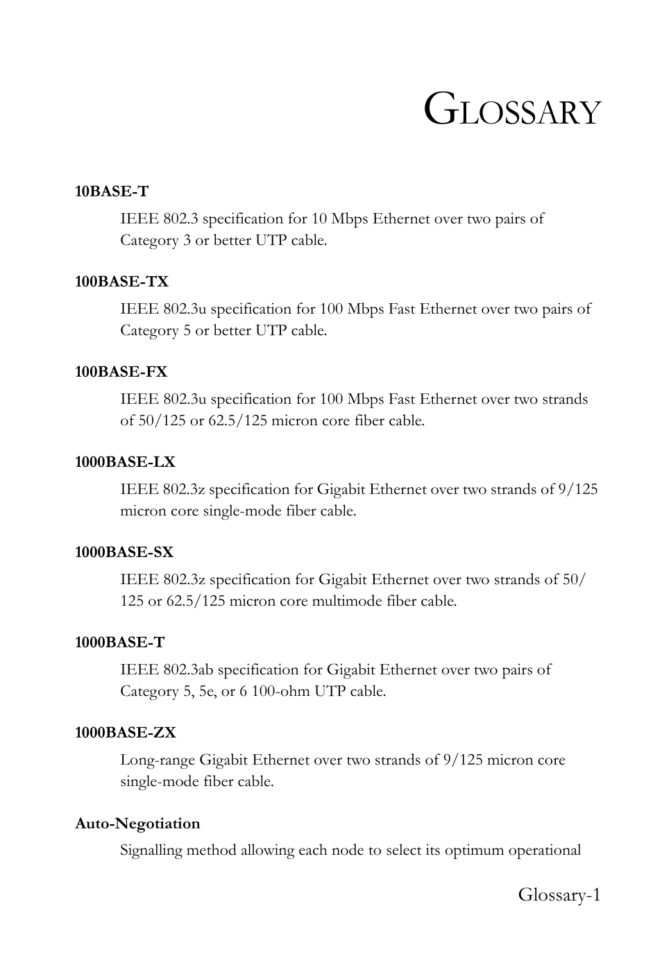 Glossary, Lossary | SMC Networks 10/100 User Manual | Page 75 / 86