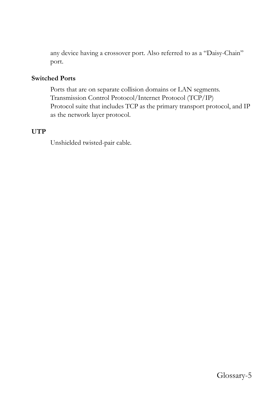 Glossary-5 | SMC Networks 10/100 User Manual | Page 79 / 86