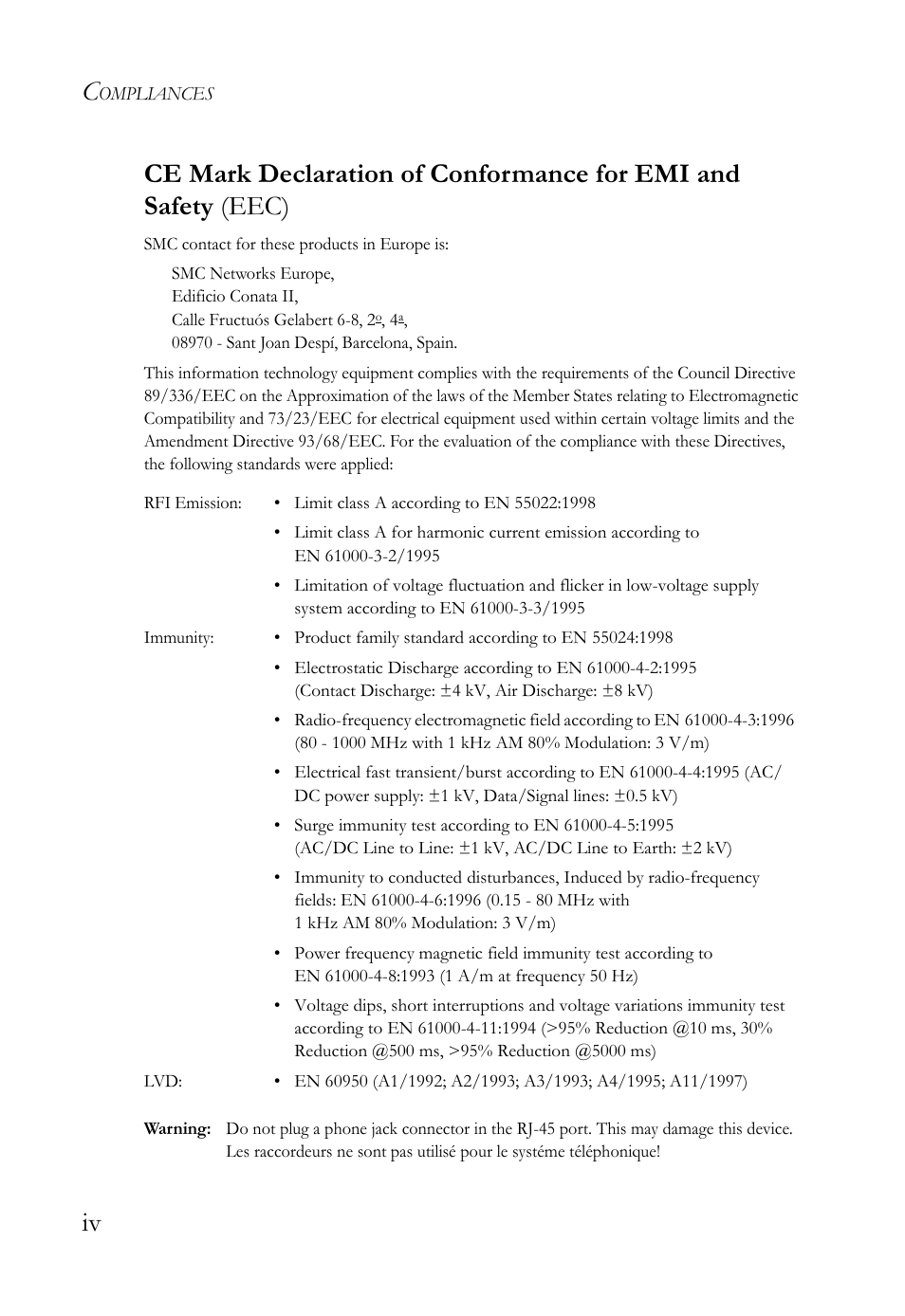 SMC Networks 10/100 User Manual | Page 8 / 86
