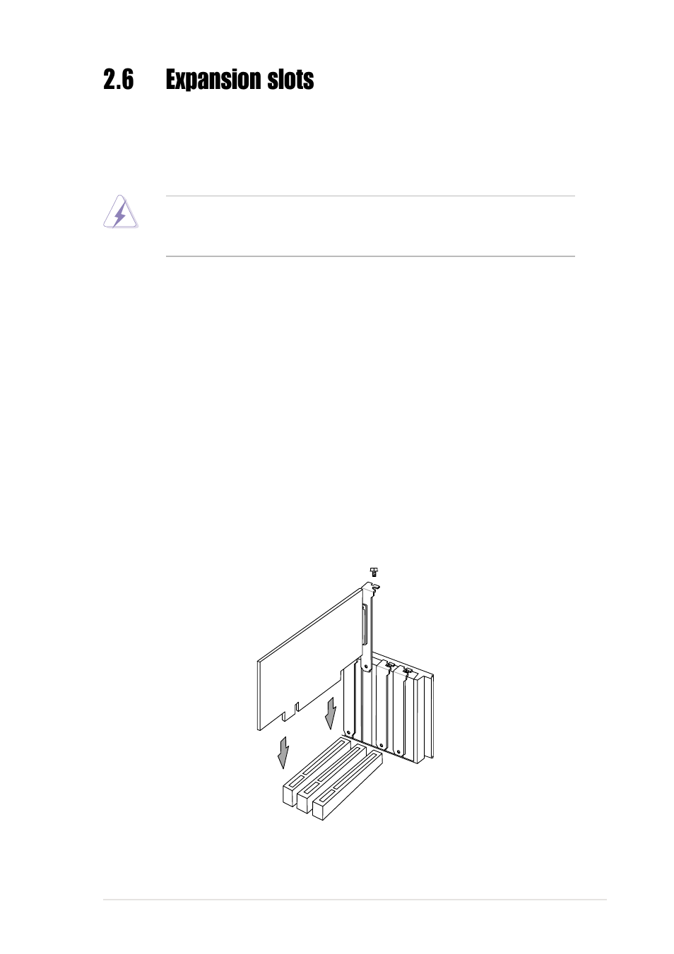 6 expansion slots, 1 installing an expansion card | Asus P4B-E User Manual | Page 35 / 128