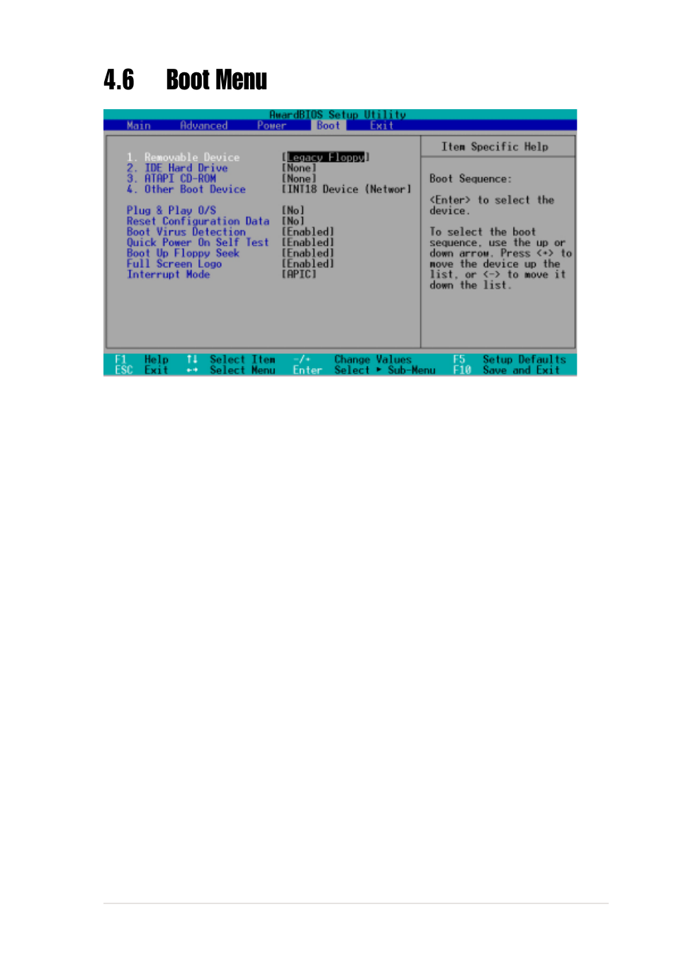 6 boot menu | Asus P4B-E User Manual | Page 97 / 128