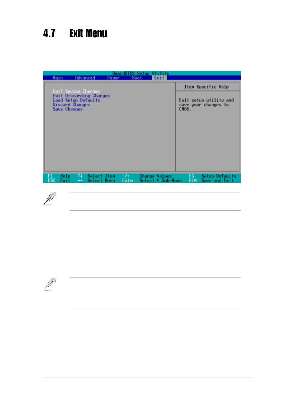 7 exit menu | Asus P4B-E User Manual | Page 99 / 128