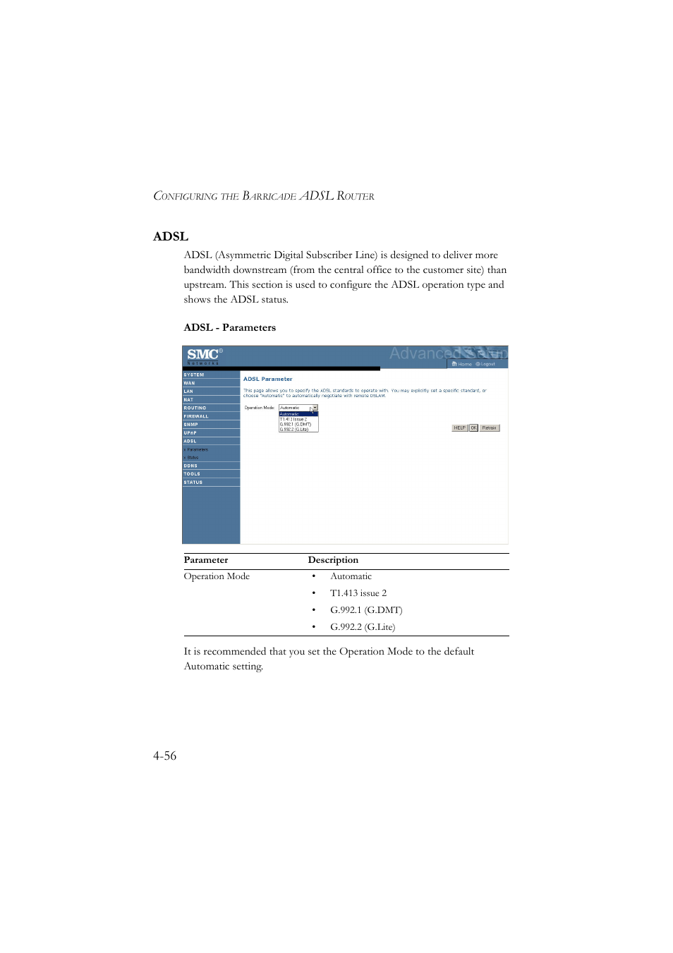 Adsl, Adsl -56, Adsl r | 56 adsl | SMC Networks SMC7904BRA User Manual | Page 101 / 129