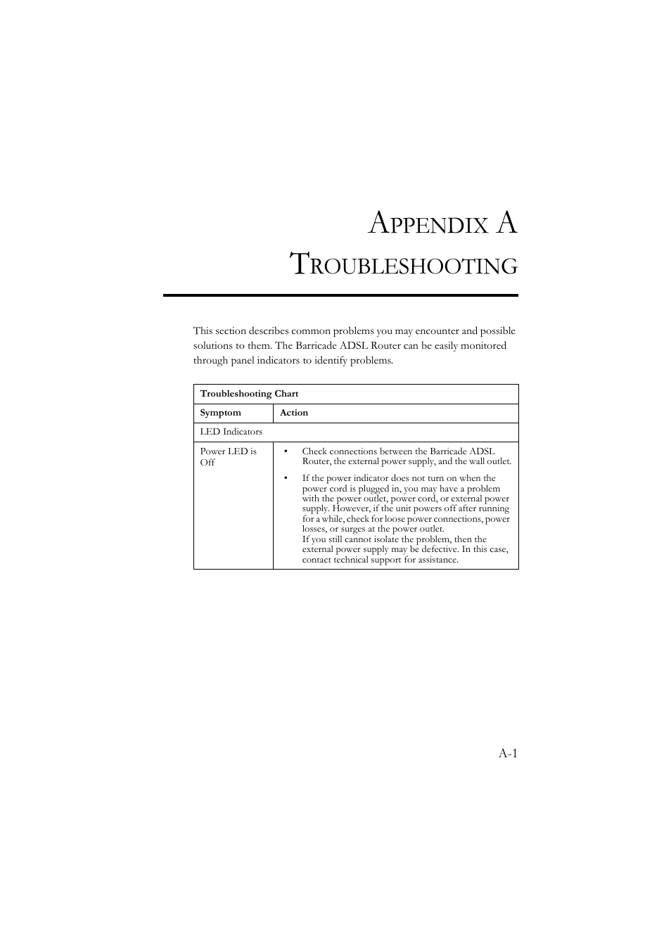 Appendix a troubleshooting, Ppendix, Roubleshooting | SMC Networks SMC7904BRA User Manual | Page 114 / 129