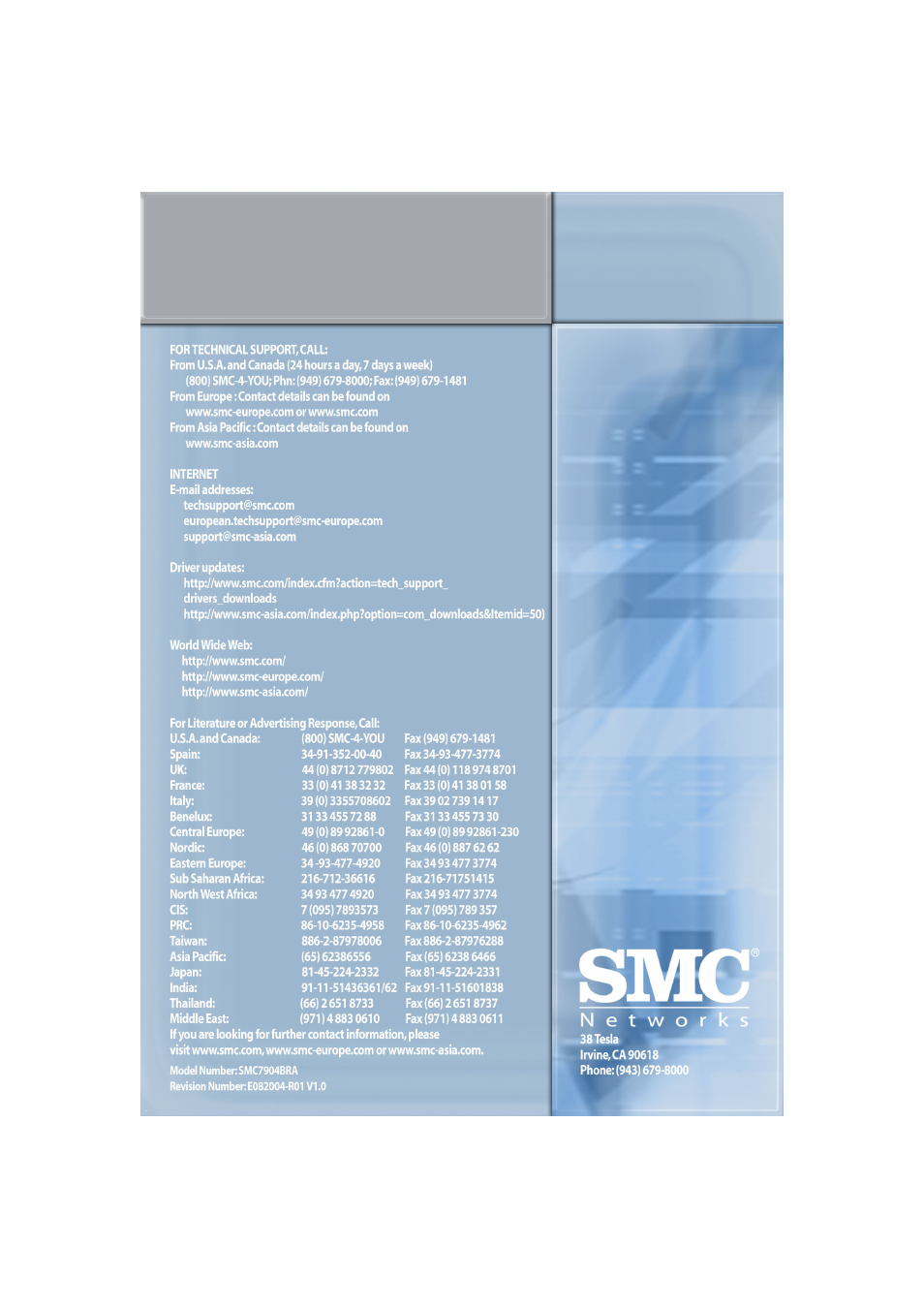 SMC Networks SMC7904BRA User Manual | Page 129 / 129