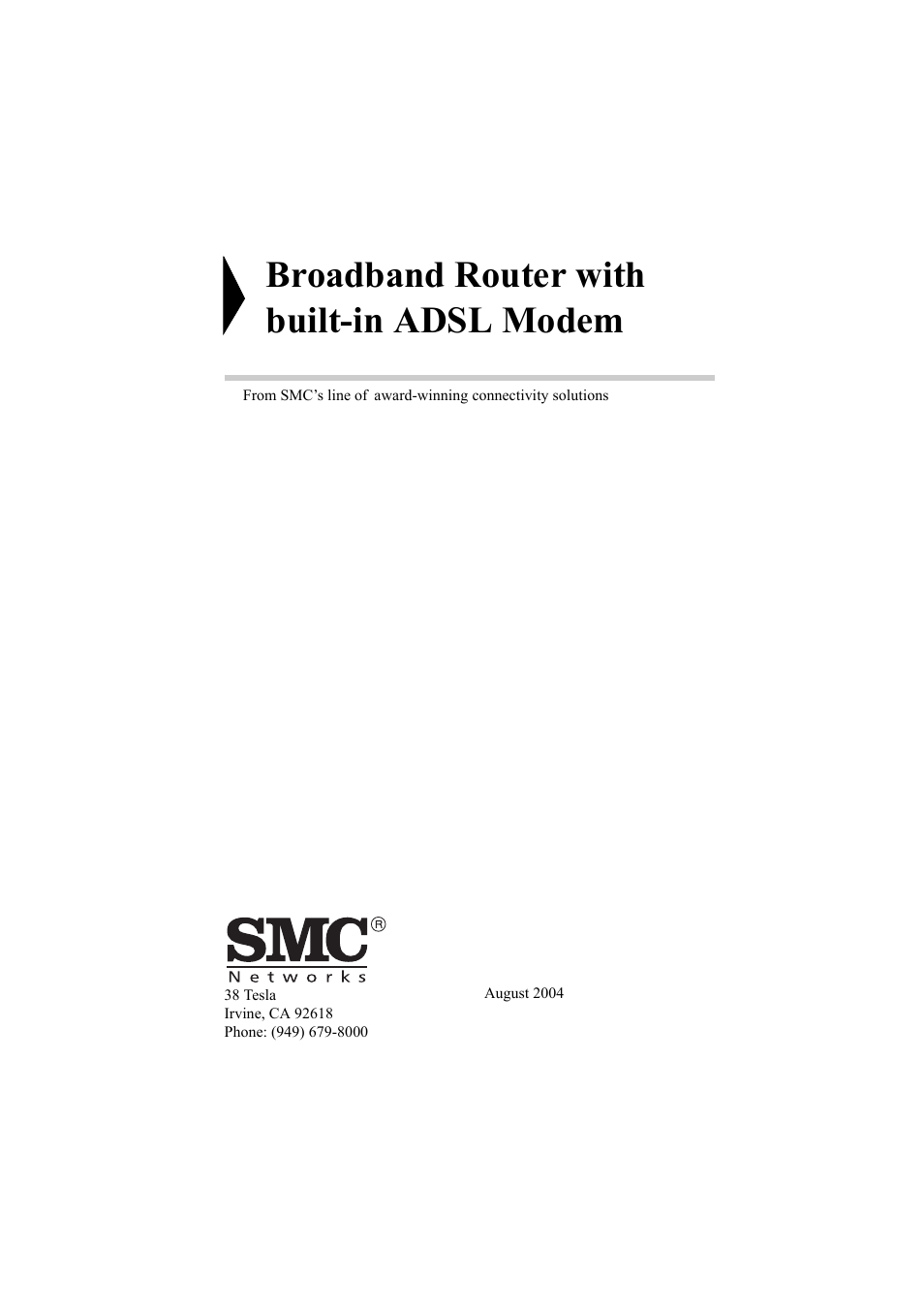 Broadband router with built-in adsl modem | SMC Networks SMC7904BRA User Manual | Page 2 / 129