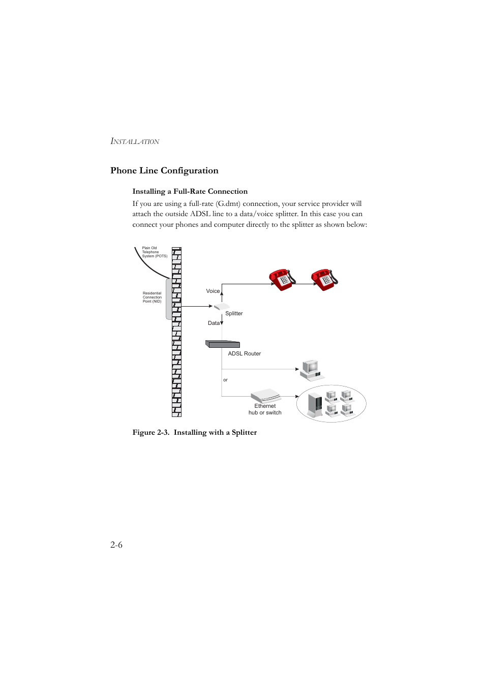 Phone line configuration, Phone line configuration -6, 6 phone line configuration | SMC Networks SMC7904BRA User Manual | Page 23 / 129