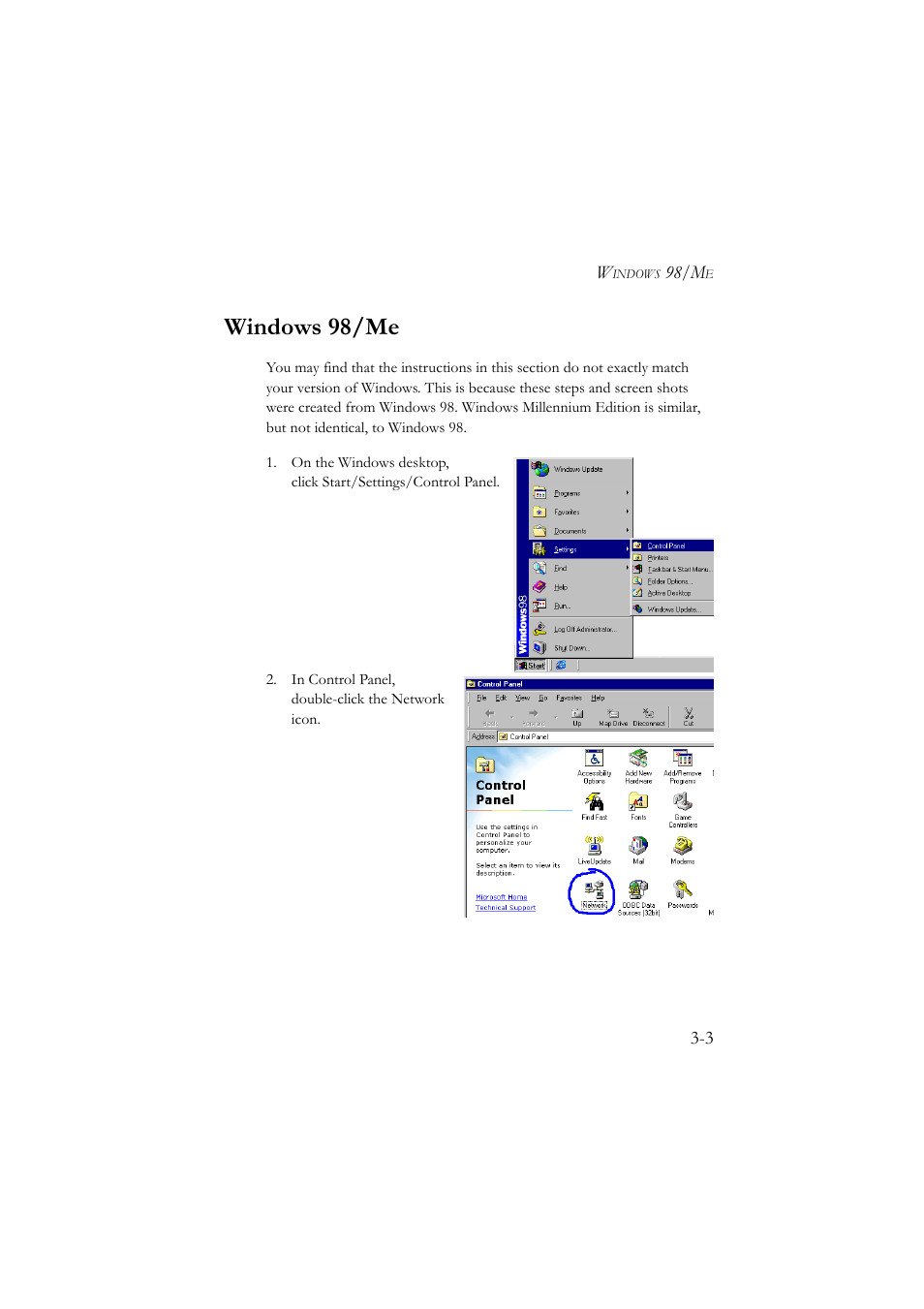 Windows 98/me, Windows 98/me -3 | SMC Networks SMC7904BRA User Manual | Page 28 / 129