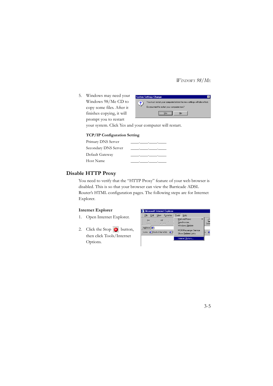 Disable http proxy, Disable http proxy -5, 98/m | SMC Networks SMC7904BRA User Manual | Page 30 / 129