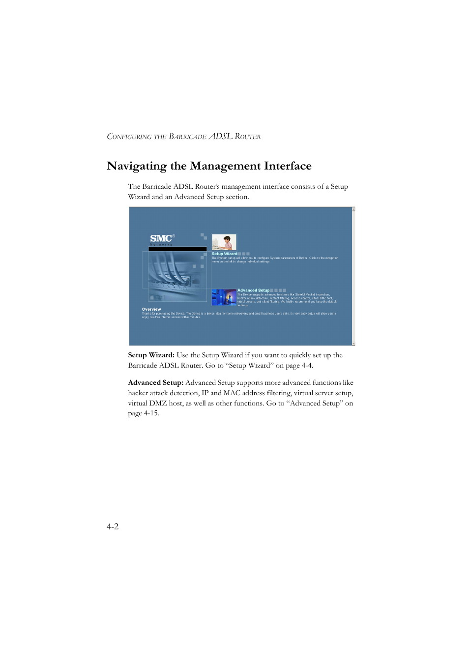 Navigating the management interface, Navigating the management interface -2 | SMC Networks SMC7904BRA User Manual | Page 47 / 129