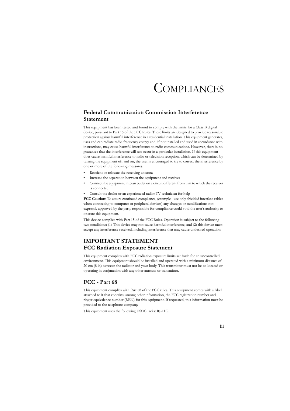 Ompliances | SMC Networks SMC7904BRA User Manual | Page 6 / 129