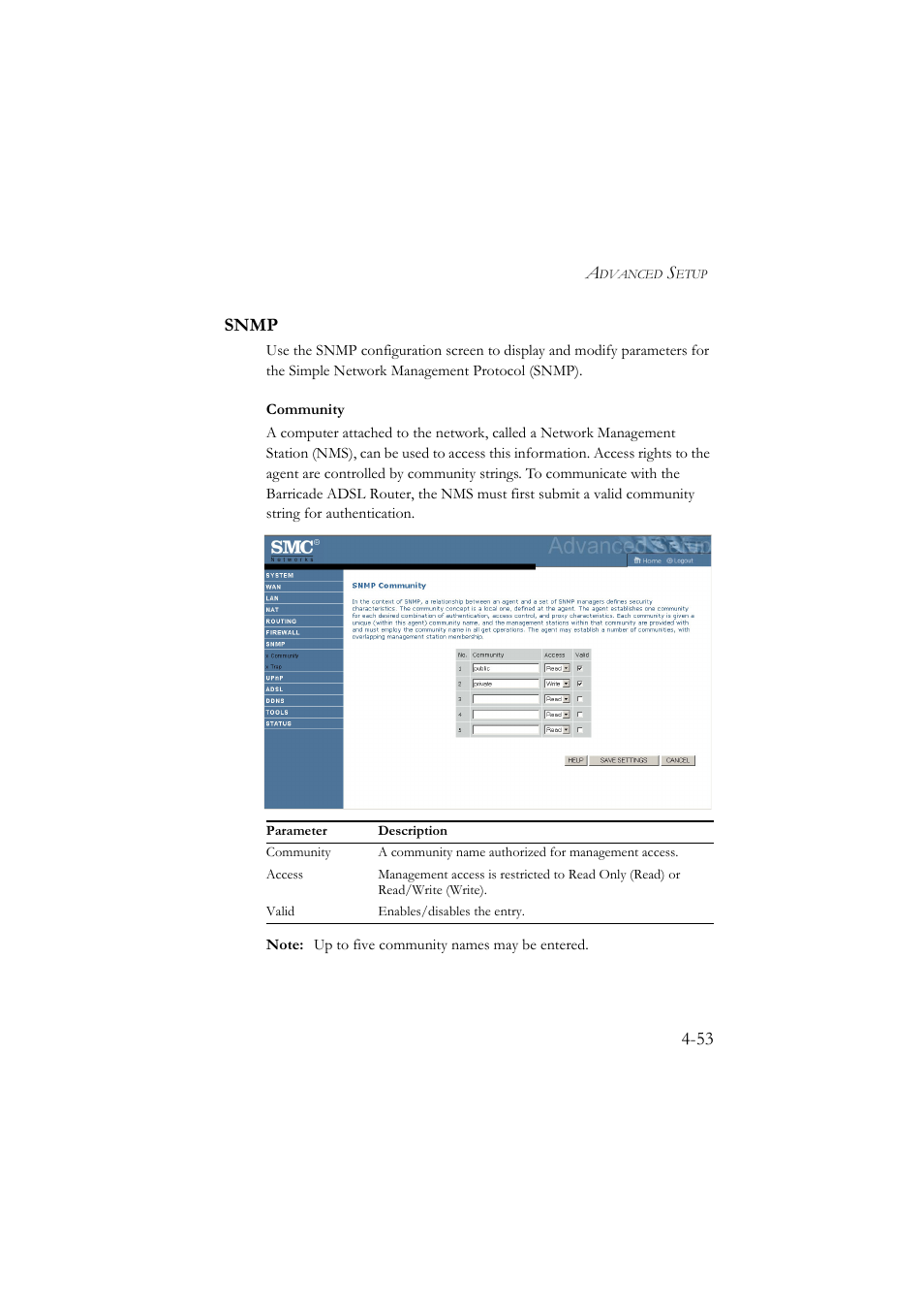 Snmp, Snmp -53, 53 snmp | SMC Networks SMC7904BRA User Manual | Page 98 / 129