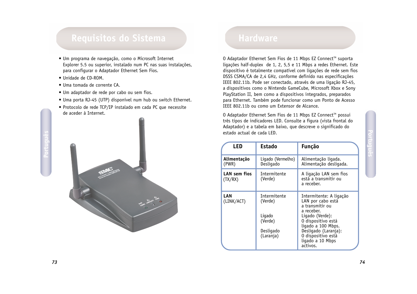 Hardware requisitos do sistema | SMC Networks WIRELESS ETHERNET ADAPTER SMC2671W User Manual | Page 38 / 44