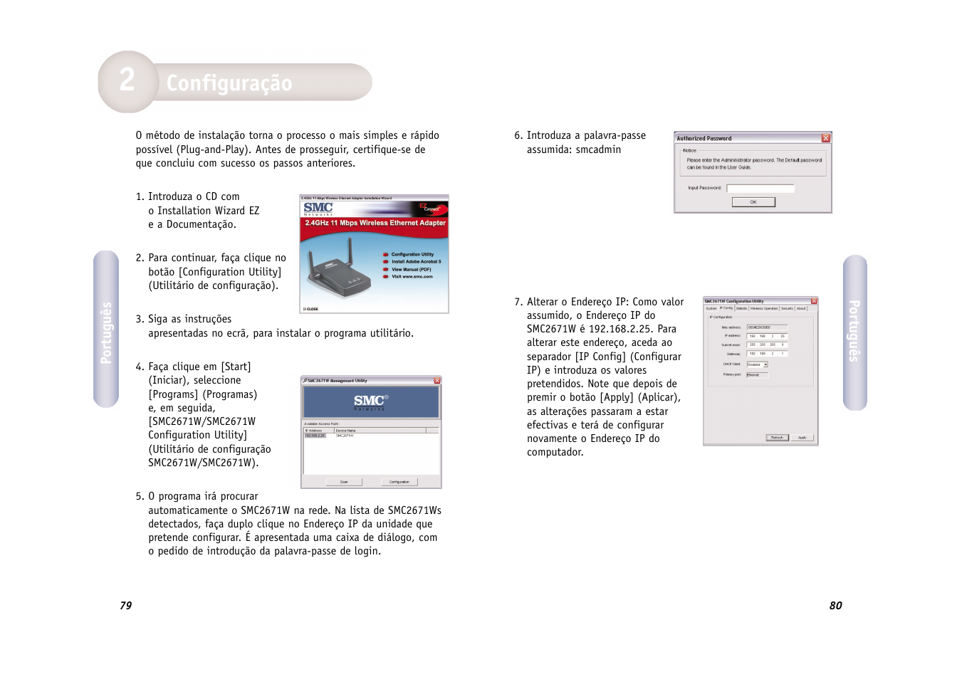 Configuração | SMC Networks WIRELESS ETHERNET ADAPTER SMC2671W User Manual | Page 41 / 44