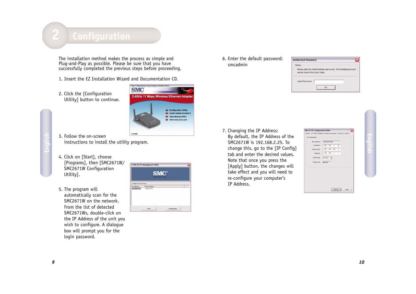 Configuration | SMC Networks WIRELESS ETHERNET ADAPTER SMC2671W User Manual | Page 6 / 44