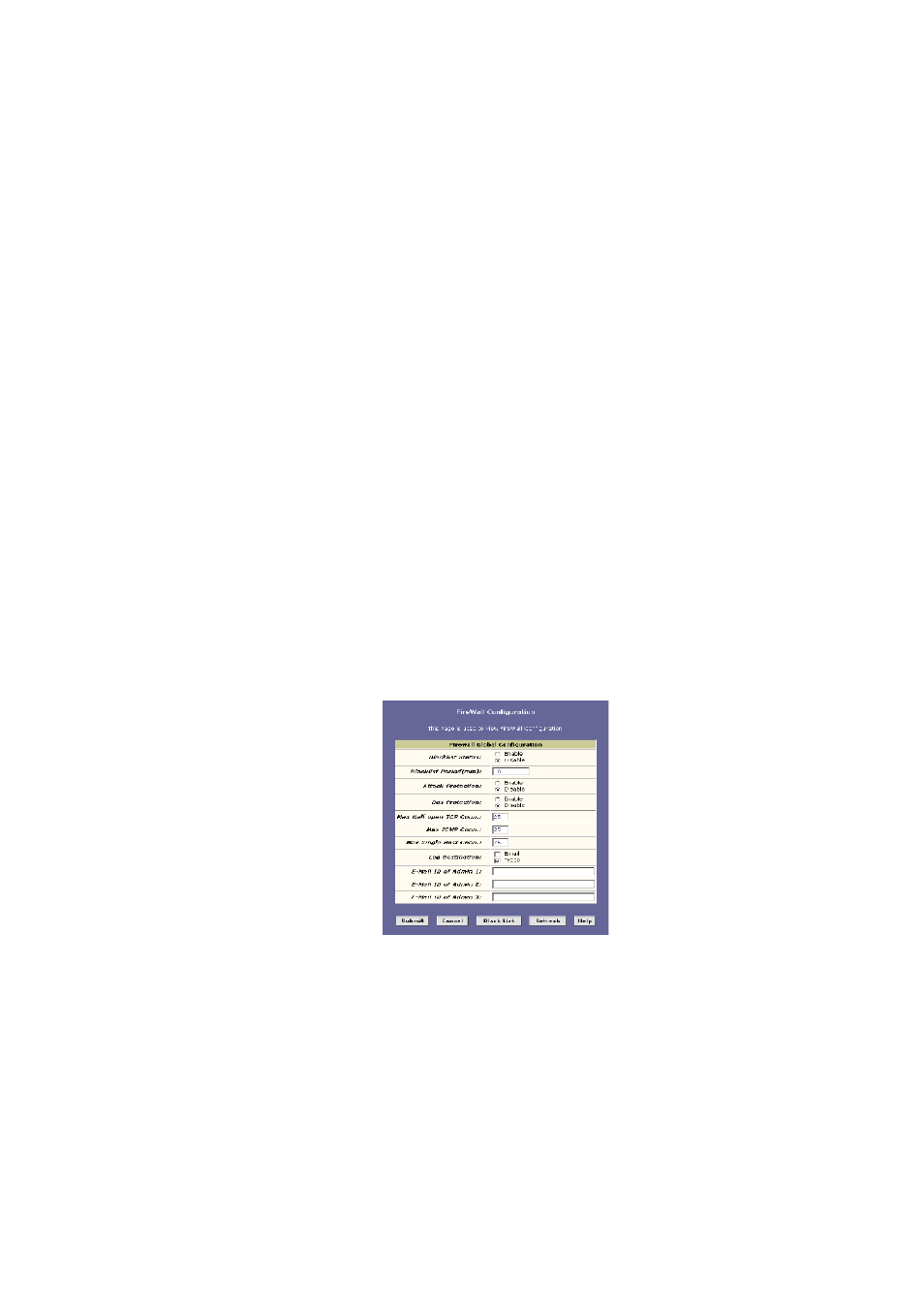 Configuring firewall settings, Configuring global firewall settings, Onfiguring | Irewall, Ettings | SMC Networks ADSL Barricade SMC7204BRA User Manual | Page 129 / 204