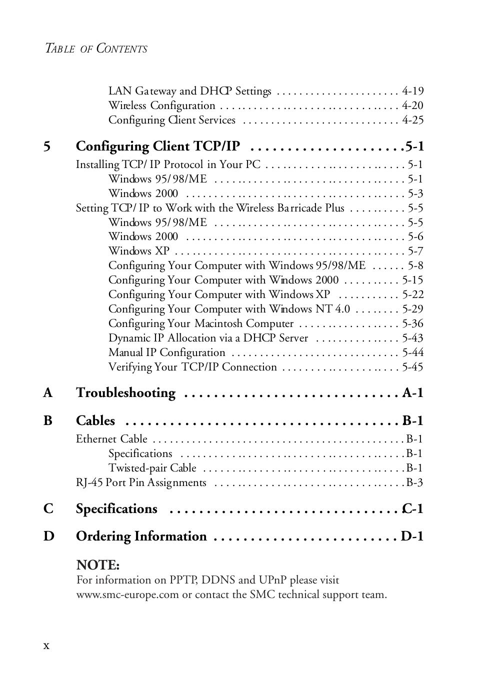 SMC Networks SMC Barricade Plus SMC7004WFW User Manual | Page 10 / 146