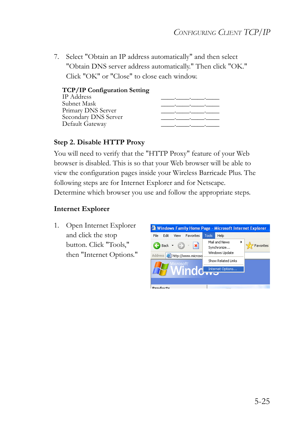 Tcp/ip 5-25 | SMC Networks SMC Barricade Plus SMC7004WFW User Manual | Page 107 / 146