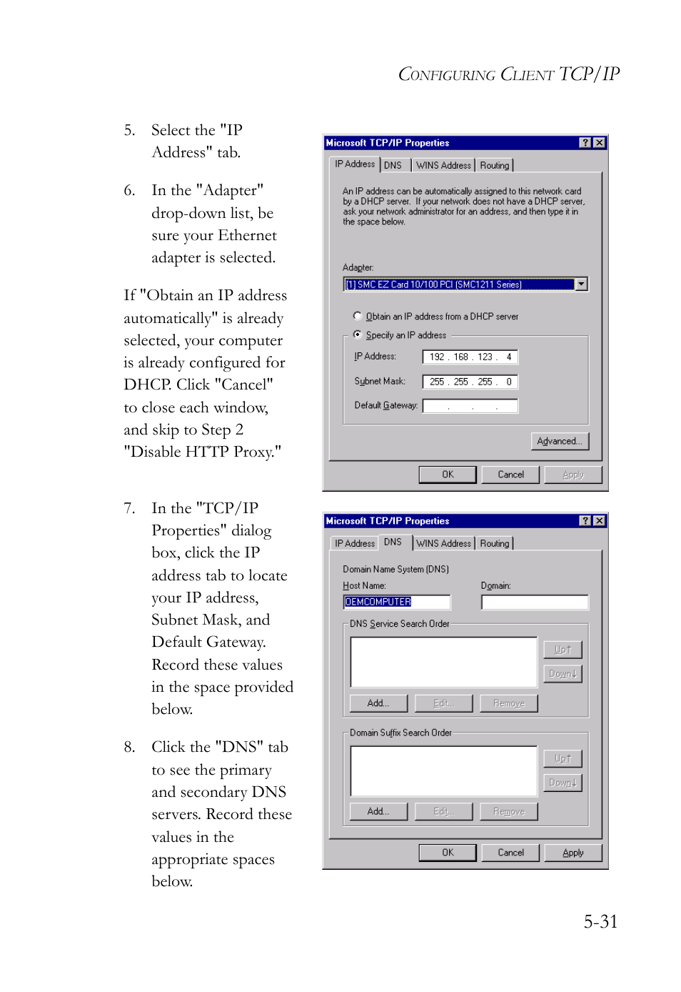 Tcp/ip 5-31 | SMC Networks SMC Barricade Plus SMC7004WFW User Manual | Page 113 / 146