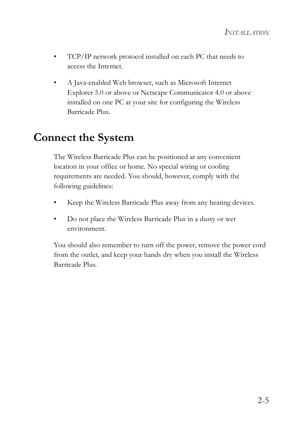 Connect the system, Connect the system -5 | SMC Networks SMC Barricade Plus SMC7004WFW User Manual | Page 21 / 146