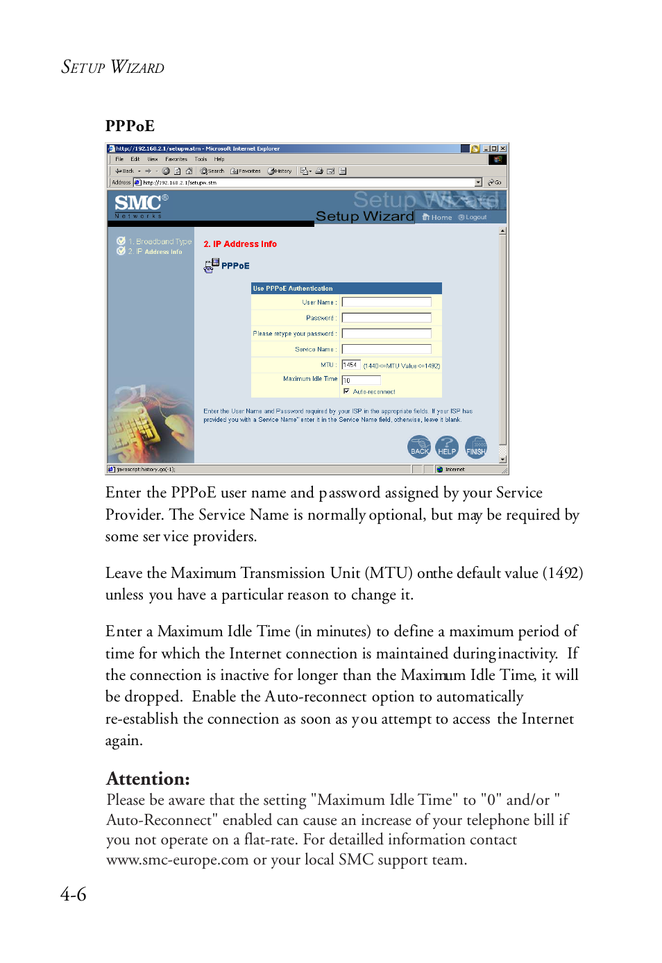 Attention | SMC Networks SMC Barricade Plus SMC7004WFW User Manual | Page 36 / 146