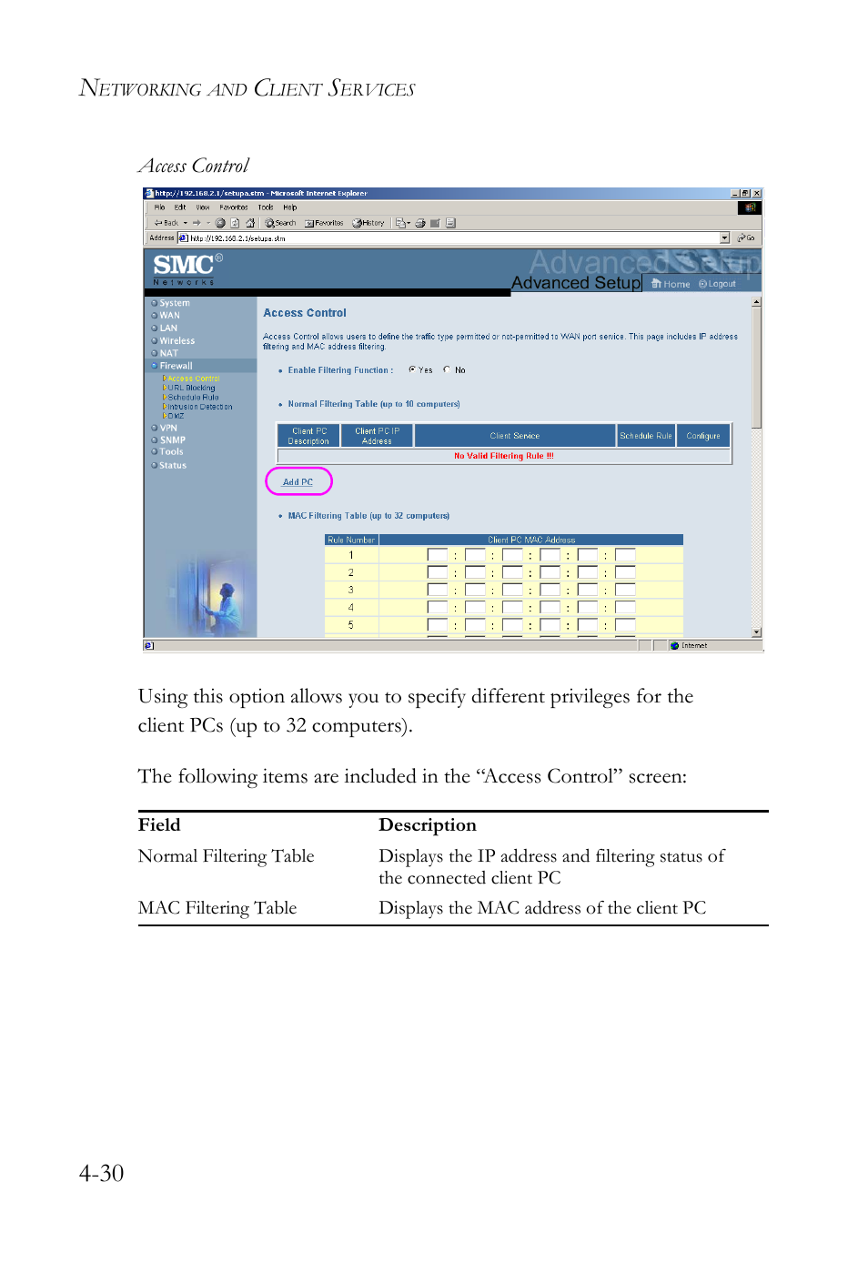 SMC Networks SMC Barricade Plus SMC7004WFW User Manual | Page 60 / 146