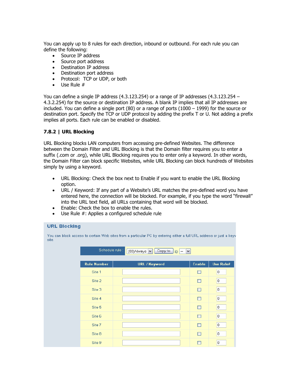 Url blocking | SMC Networks SMC Barricade Plus SMCBR18VPN User Manual | Page 31 / 73