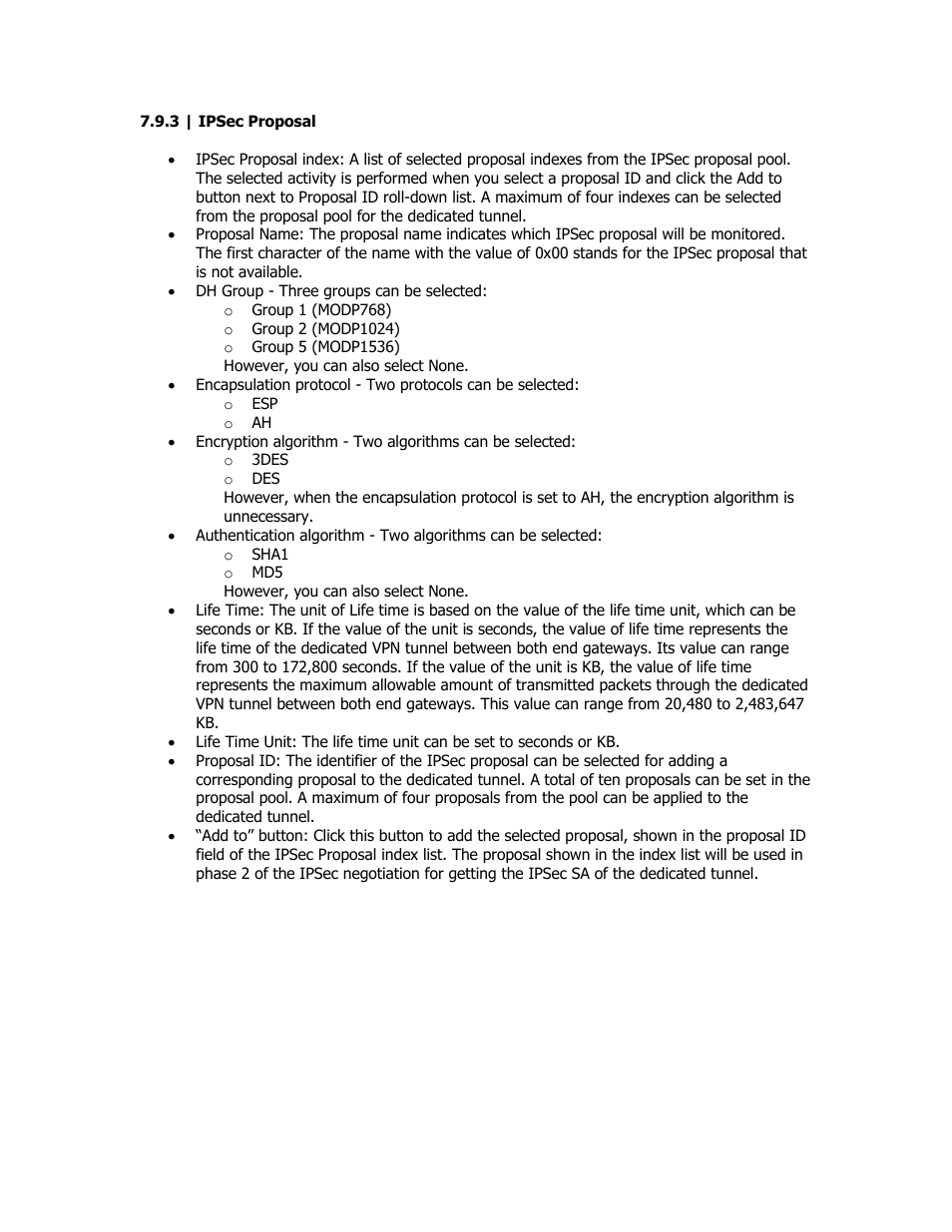 Ipsec proposal | SMC Networks SMC Barricade Plus SMCBR18VPN User Manual | Page 38 / 73