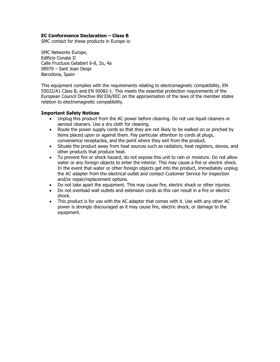 SMC Networks SMC Barricade Plus SMCBR18VPN User Manual | Page 4 / 73