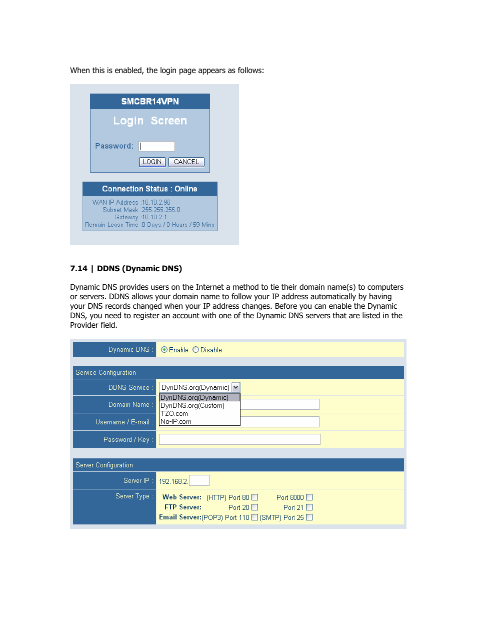 Ddns | SMC Networks SMC Barricade Plus SMCBR18VPN User Manual | Page 44 / 73