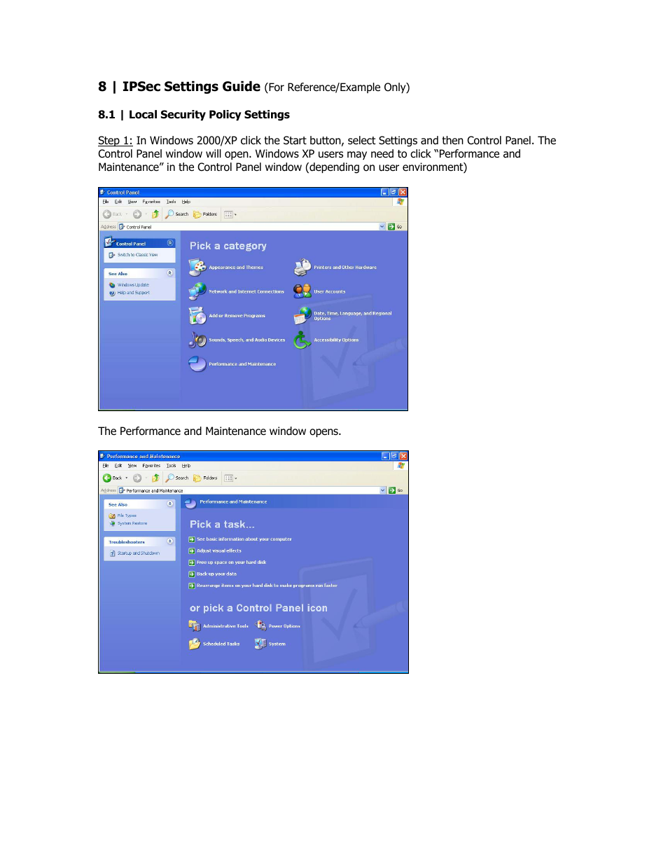 Ipsec settings guide, Local security policy | SMC Networks SMC Barricade Plus SMCBR18VPN User Manual | Page 47 / 73