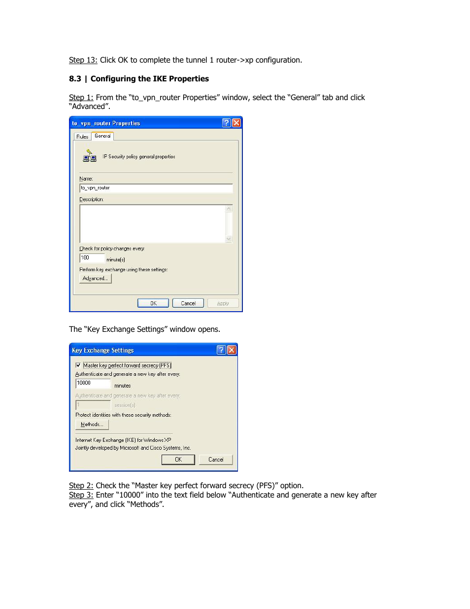 Configure ike properties | SMC Networks SMC Barricade Plus SMCBR18VPN User Manual | Page 57 / 73