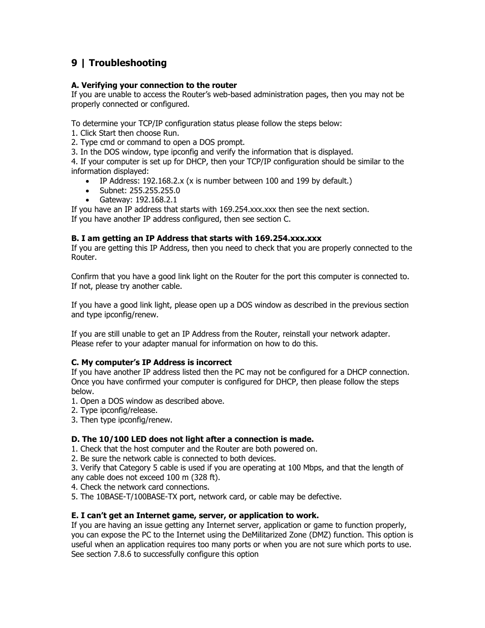 Troubleshooting | SMC Networks SMC Barricade Plus SMCBR18VPN User Manual | Page 63 / 73