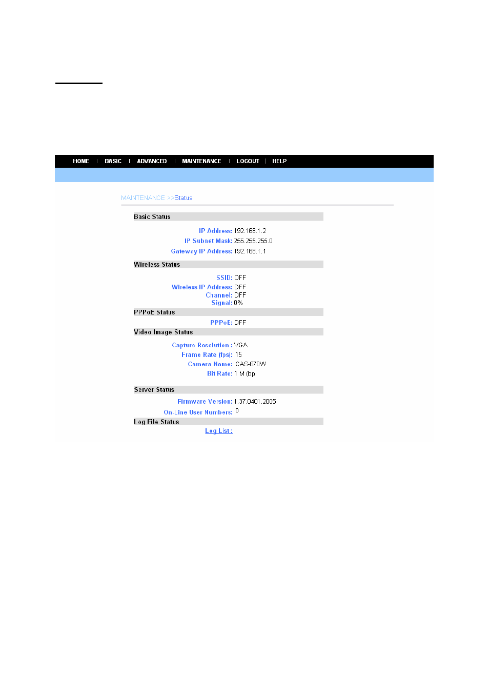 Status | SMC Networks EZ-Connect SMCWIPCAM-G User Manual | Page 60 / 122