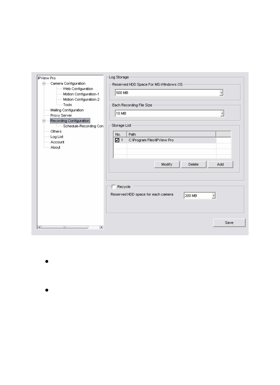 Recording configuration | SMC Networks EZ-Connect SMCWIPCAM-G User Manual | Page 91 / 122