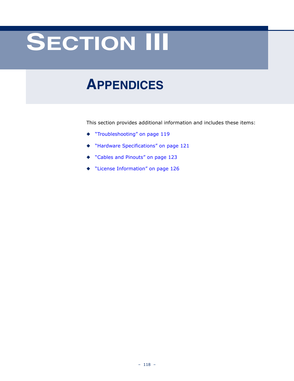 Appendices, Ection, Ppendices | SMC Networks SMCWBR11S-N User Manual | Page 118 / 137