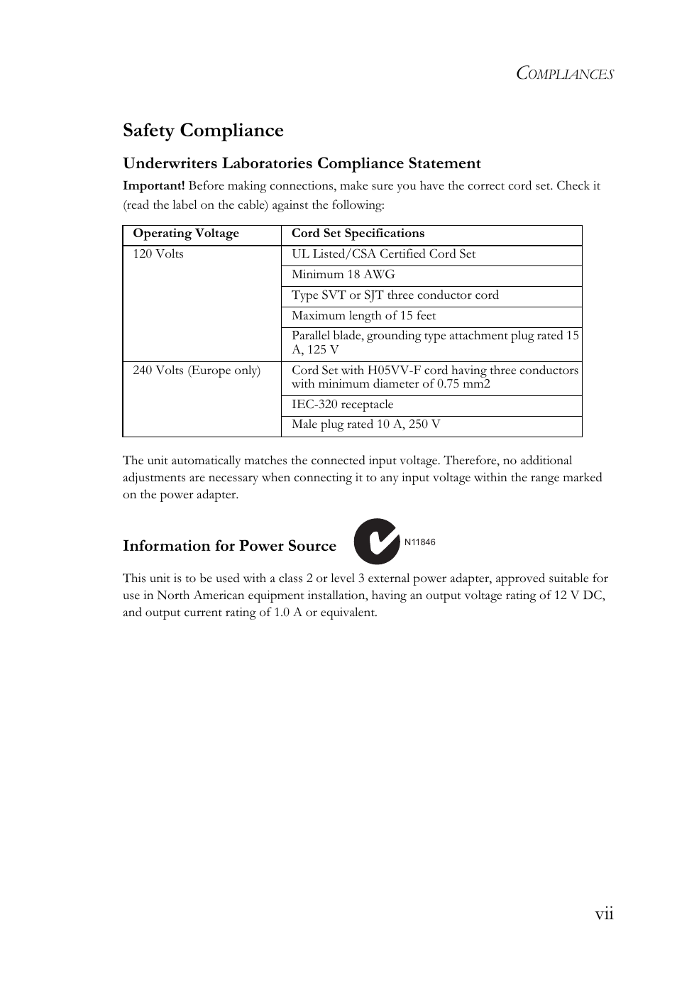 Vii safety compliance | SMC Networks SMCWBR14-G2 User Manual | Page 11 / 132