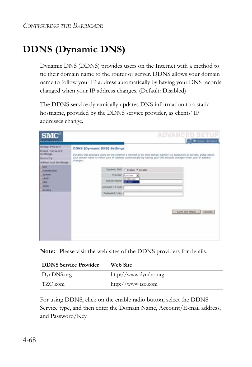 Ddns (dynamic dns) | SMC Networks SMCWBR14-G2 User Manual | Page 114 / 132