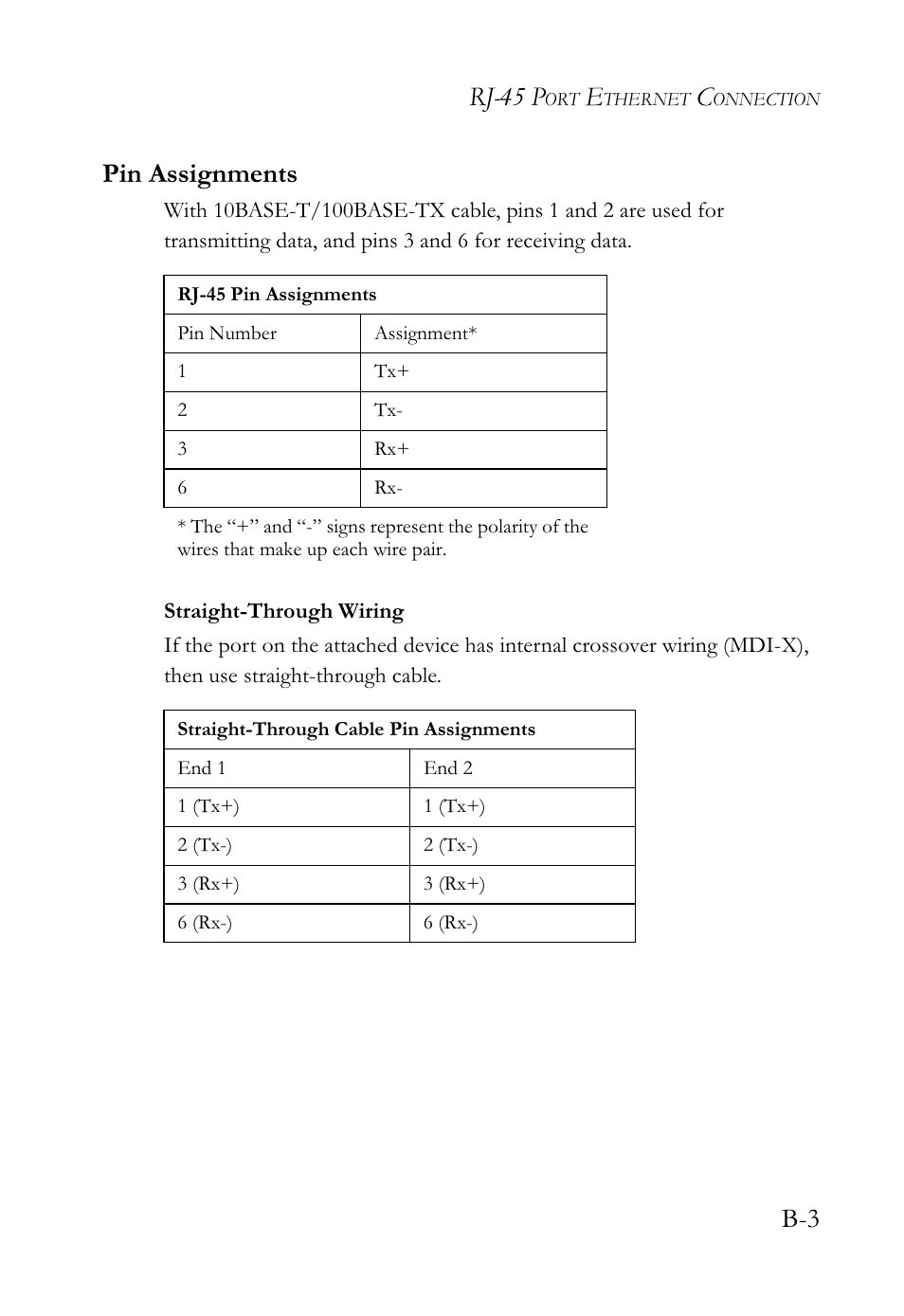 Rj-45 p, B-3 pin assignments | SMC Networks SMCWBR14-G2 User Manual | Page 125 / 132