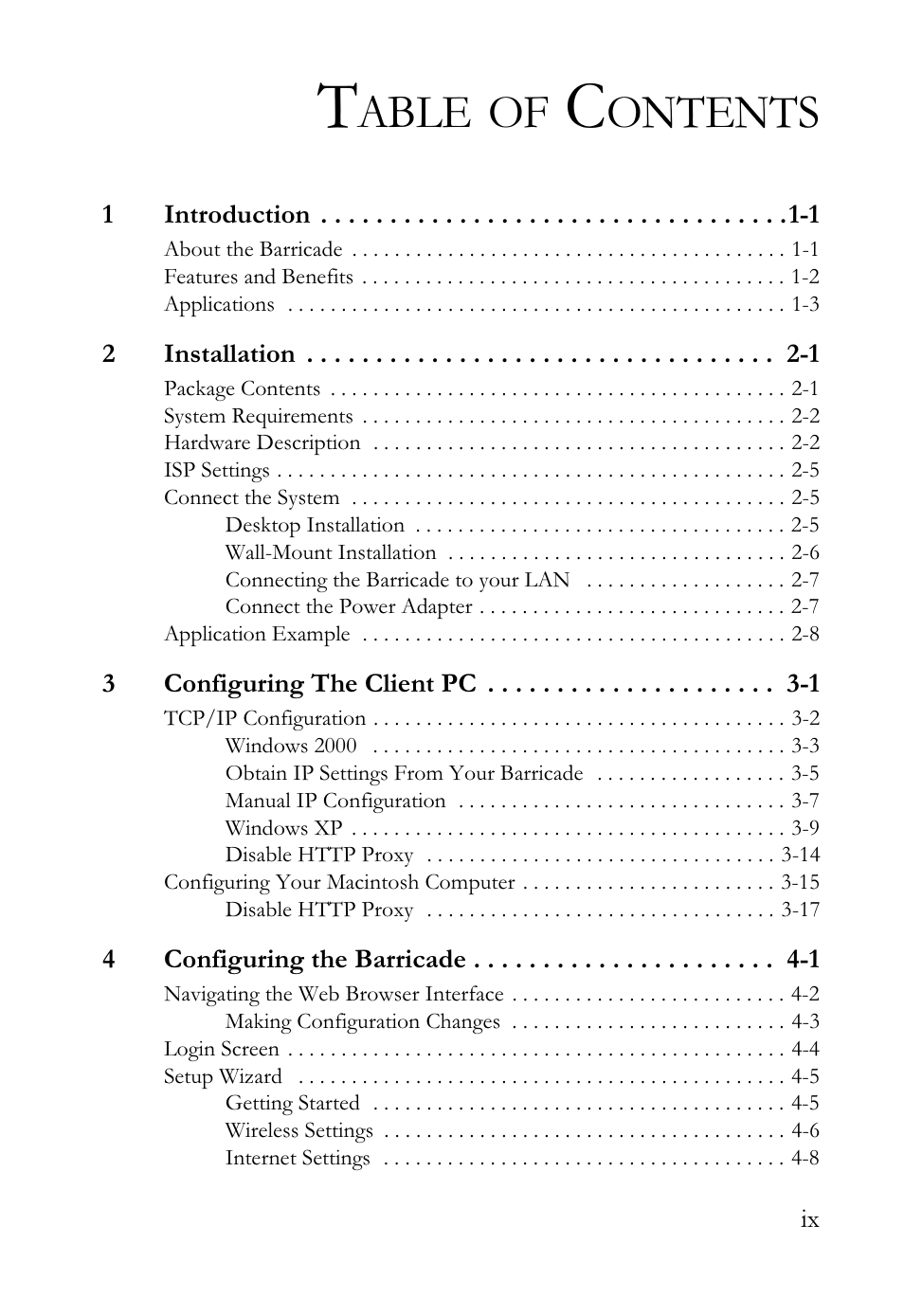 Able of, Ontents | SMC Networks SMCWBR14-G2 User Manual | Page 13 / 132