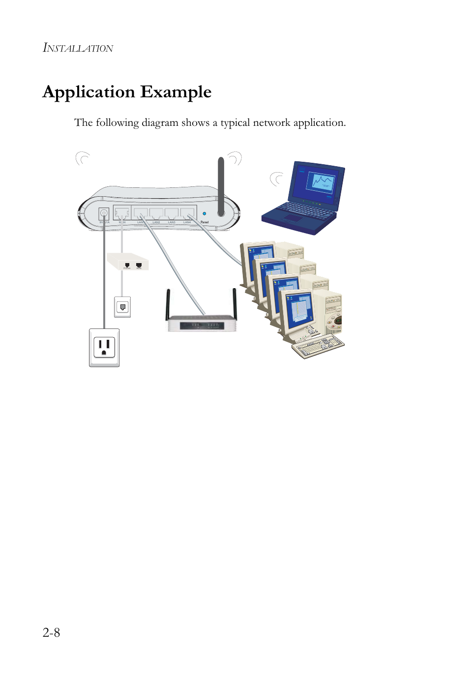 Application example, Nstallation | SMC Networks SMCWBR14-G2 User Manual | Page 28 / 132