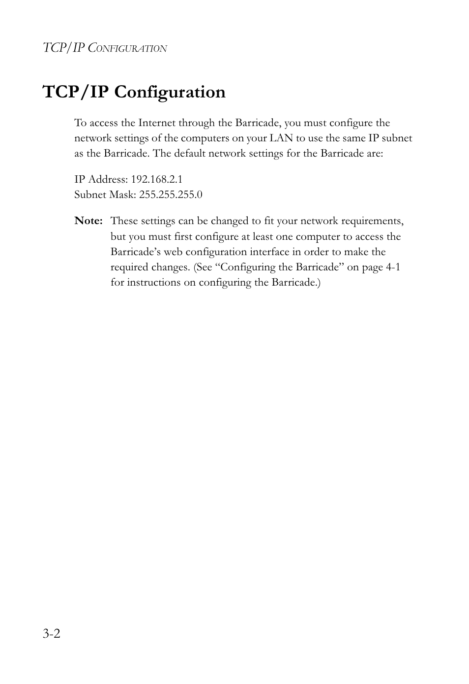 Tcp/ip configuration | SMC Networks SMCWBR14-G2 User Manual | Page 30 / 132
