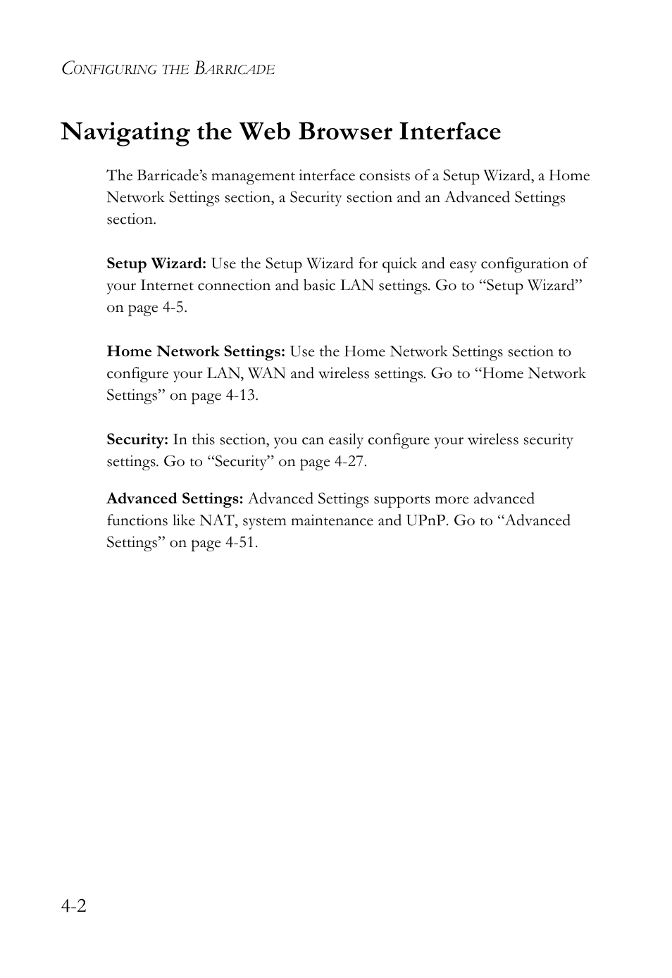 Navigating the web browser interface | SMC Networks SMCWBR14-G2 User Manual | Page 48 / 132