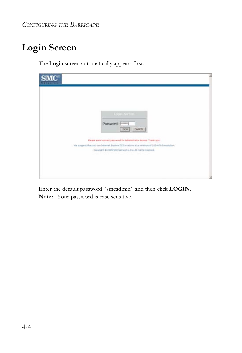 Login screen | SMC Networks SMCWBR14-G2 User Manual | Page 50 / 132