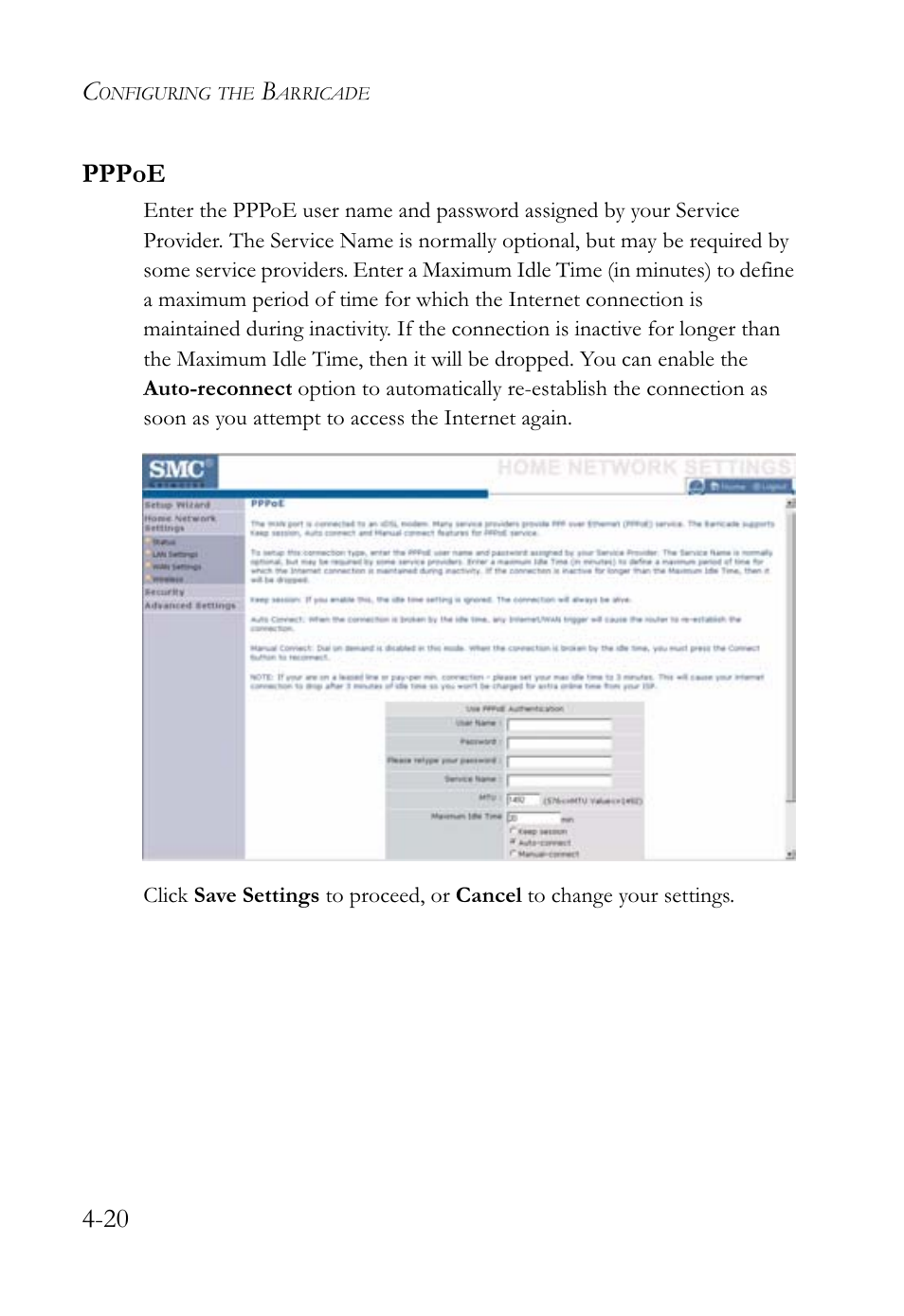 20 pppoe | SMC Networks SMCWBR14-G2 User Manual | Page 66 / 132