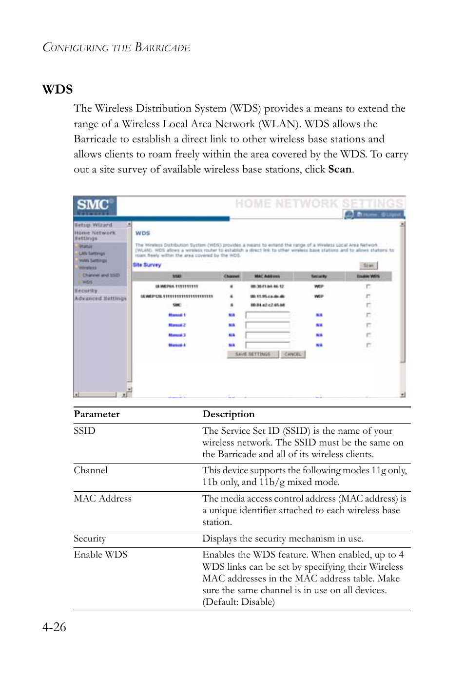 26 wds | SMC Networks SMCWBR14-G2 User Manual | Page 72 / 132